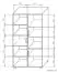 Open kast Tabubil 19, Kleur: Wengé / Grijs - Afmetingen: 145 x 80 x 41 cm (H x B x D)