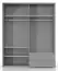 Drehtürenschrank / Kleiderschrank mit LED-Rahmen Siumu 28, Farbe: Weiß / Weiß Hochglanz - 226 x 187 x 60 cm (H x B x T)