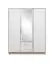 Draaideurkast / kledingkast Hannut 12, kleur: wit / eiken - Afmetingen: 190 x 150 x 56 cm (H x B x D)