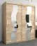 Schuifdeurkast / kleerkast met spiegel Hacho 04, kleur: Sonoma eiken - afmetingen: 200 x 180 x 62 cm ( H x B x D)