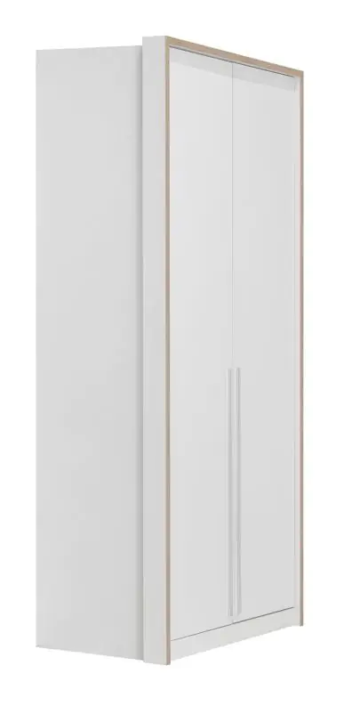 Draaideurkast / kledingkast Cerdanyola 03, kleur: eiken / wit - afmetingen: 216 x 100 x 56 cm (H x B x D)