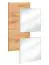 Wandpaneel met spiegel en lade Pollestad 01, kleur: eiken Wotan / wit - afmetingen: 170 x 100 x 30 cm (H x B x D), met stijlvol design