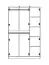 Jugendzimmer - Drehtürenschrank / Kleiderschrank Sallingsund 02, Farbe: Eiche / Weiß / Anthrazit - Abmessungen: 191 x 120 x 51 cm (H x B x T), mit 3 Türen und 5 Fächern
