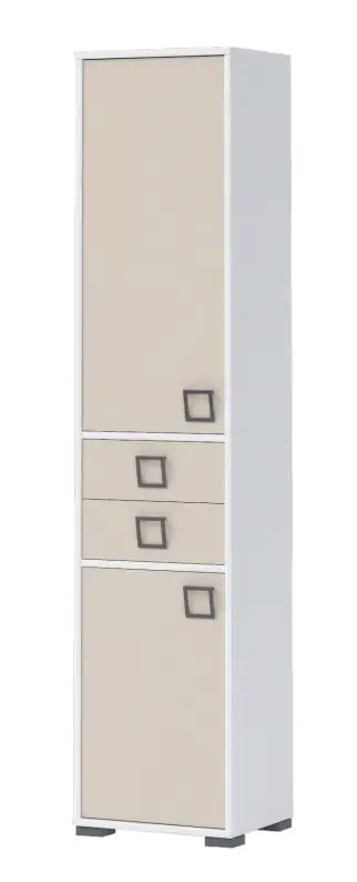 Kast 25, kleur: wit / crème - Afmetingen: 198 x 44 x 37 cm (H x B x D)