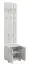 garderobe / kapstok Camprodon 02, kleur: eiken wit - 209 x 50 x 37 cm (h x b x d)