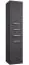Badkamer - hoge kast Rajkot 77, kleur: zwart eiken - 160 x 35 x 35 cm (h x b x d)