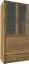 Vitrine Selun 09, kleur: eiken donkerbruin - 197 x 90 x 43 cm (h x b x d)