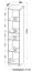 Jeugdkamer / tienerkamer -open kast  Alard 11, kleur: wit - Afmetingen: 171 x 35 x 36 cm (h x b x d)