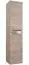 Badkamer - Meerut 88 hoge kast, kleur: grijs eiken - 160 x 35 x 36 cm (h x b x d)