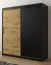 Grote kledingkast met voldoende opbergruimte Mulhacen 23, kleur: mat zwart / Eiken Artisan - afmetingen: 200 x 180 x 62 cm (H x B x D), met 10 vakken