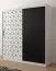 Eenvoudige kledingkast met modern patroon Dom 22, kleur: mat wit / mat zwart - afmetingen: 200 x 180 x 62 cm (H x B x D), met 10 vakken en twee kledingstangen