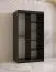 smalle kledingkast met één deur met spiegel Finsteraarhorn 13, kleur: mat zwart - afmetingen: 200 x 100 x 62 cm (H x B x D), met modern design.