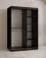 Kledingkast met één deur met spiegel Finsteraarhorn 14, kleur: mat zwart - afmetingen: 200 x 120 x 62 cm (H x B x D), met vijf vakken