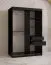 Kledingkast met één deur met spiegel Finsteraarhorn 14, kleur: mat zwart - afmetingen: 200 x 120 x 62 cm (H x B x D), met vijf vakken