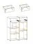 Moderne woonkamer - Set A Jordalsgrenda, 4-delig, kleur: eiken / zwart, incl. LED verlichting, push-to-open-functie, twee ladekasten, een tv-kast, een wandplank / wandrek