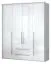 Drehtürenschrank / Kleiderschrank mit Rahmen Siumu 29, Farbe: Weiß / Weiß Hochglanz - 226 x 187 x 60 cm (H x B x T)