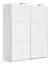 Schuifdeurkast / kleerkast Sabadell 09, kleur: wit / wit hoogglans - 222 x 179 x 64 cm (H x B x D)