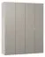 Draaideurkast / kledingkast Bellaco 40, kleur: wit / grijs - Afmetingen: 232 x 185 x 57 cm (H x B x D)