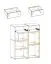 Stura 03 vitrinekast, kleur: wit hoogglans / grijs - Afmetingen: 110 x 90 x 40 cm (H x B x D), met vijf vakken en LED-verlichting
