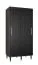 Jotunheimen 98 smalle schuifdeurkast met twee kledingstangen, kleur: Zwart - Afmetingen: 208 x 100,5 x 62 cm (H x B x D)