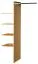 Regaleinsatz für Drehtürenschrank / Kleiderschrank Teresina 01/02/03, Farbe: Natur, Eiche teilmassiv – 157 x 37x 49 (H x B x T)