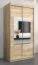 Schiebetürenschrank / Kleiderschrank Claveles 01 mit Spiegel, Farbe: Eiche Sonoma - Abmessungen: 200 x 100 x 62 cm ( H x B x T)