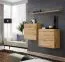 Set van 2 moderne hangelementen met wandplank Balestrand 324, kleur: Wotan eik - Afmetingen: 110 x 130 x 30 cm (H x B x D), met vier vakken