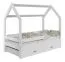 Kinderbed / kleuterbed massief grenen hout wit gelakt D3, incl. lattenbodem - ligvlak: 80 x 160 cm (b x l)