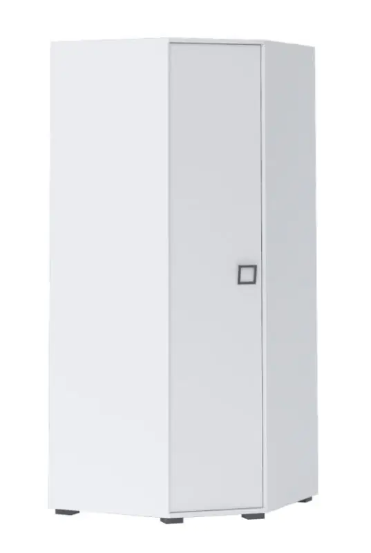 Draaideurkast / hoekkledingkast 15, kleur: wit - Afmetingen: 198 x 86 x 86 cm (H x B x D)