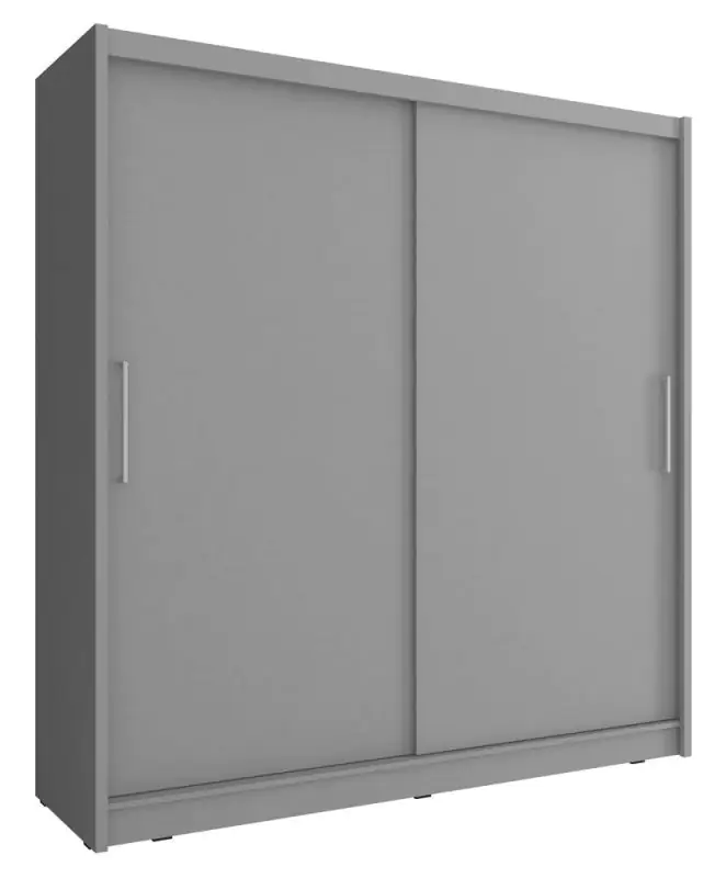 eenvoudige Bickleigh 20 schuifdeurkast, kleur: grijs - afmetingen: 200 x 180 x 62 cm (H x B x D), met vijf vakken