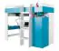 kinderbed / hoogslaper met bedbergruimte en bureau "Geel" 20 Wit / turquoise - ligvlak 90 x 200 cm (B x L)