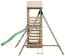 Spielturm 17B inkl. Wellenrutsche, Kletterwand, Doppelschaukel-Anbau und Strickleiter - Abmessungen: 315 x 370 cm