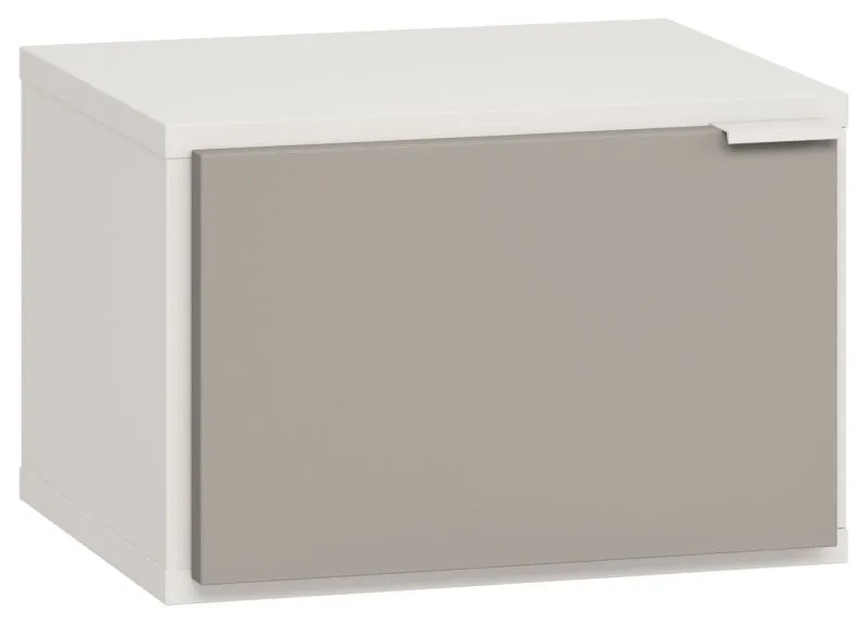 Nachtkastje Bellaco 42, kleur: wit / grijs - Afmetingen: 32 x 45 x 40 cm (H x B x D)