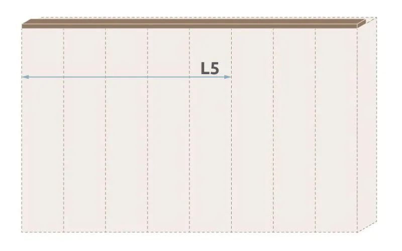 Oberer Rahmen für Drehtürenschrank / Kleiderschrank Gataivai und Anbaumodule, Farbe: Walnuss - Breite: 227 cm