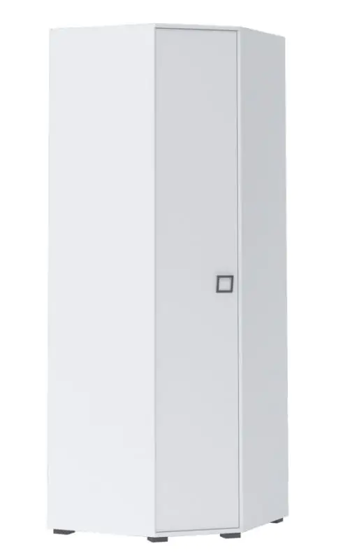 Draaideurkast / hoekkledingkast 20, kleur: wit - Afmetingen: 236 x 86 x 86 cm (H x B x D)