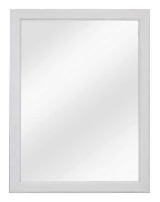 Spiegel Bibaor 11, Farbe: Eiche Weiß - 98 x 75 x 2 cm (H x B x T)