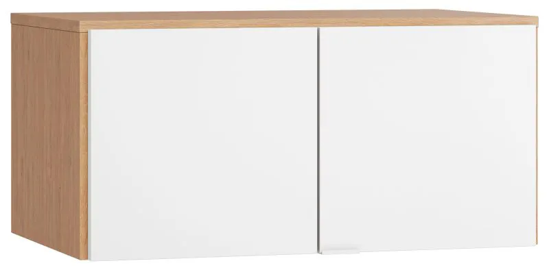Aufsatz für zweitürigen Kleiderschrank Arbolita 17, Farbe: Eiche / Weiß - Abmessungen: 45 x 93 x 57 cm (H x B x T)