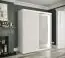 bijzondere kledingkast met één deur met spiegel Etna 88, kleur: mat wit / wit marmer - afmetingen: 200 x 180 x 62 cm (H x B x D), met 10 vakken