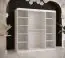 Kledingkast met 10 vakken Balmenhorn 86, kleur: mat wit / mat zwart - afmetingen: 200 x 180 x 62 cm (H x B x D), met één deur met spiegel