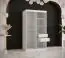 moderne kledingkast met vijf vakken Balmenhorn 74, kleur: mat wit / mat zwart - afmetingen: 200 x 100 x 62 cm (H x B x D), met één deur met spiegel