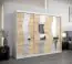 Schuifdeurkast / kleerkast met spiegel Hacho 06, kleur: mat wit / eik sonoma - afmetingen: 200 x 250 x 62 cm ( H x B x D)