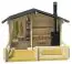 Buiten sauna / saunahuis Landfriedstein 04 incl. vloer - 70 mm blokhut profielplanken, grondoppervlakte: 12 m², zadeldak