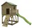 Speeltoren S20B1, dak: groen, incl. golfglijbaan, balkon, zandbak, klimwand en houten ladder - Afmetingen: 330 x 331 cm (B x D)