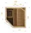prefab elementen sauna Tirari 68 mm met dakrand - buitenmaten (B x D x H): 144 x 144 x 199 cm