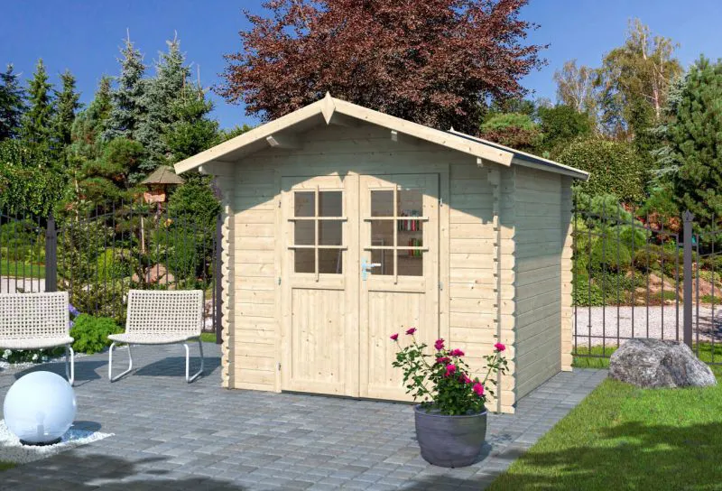 Tuinhuis / berging Gartenfreude 2 - blokhut 28 mm, grondoppervlakte: 5.83 m², zadel dak