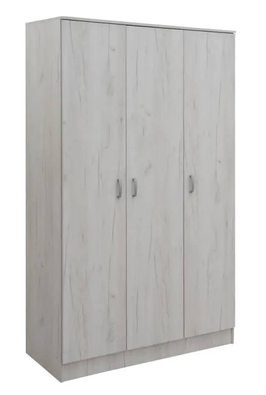 Draaideurkast / kledingkast Sidonia 04, kleur: eiken wit - 200 x 123 x 53 cm (H x B x D)