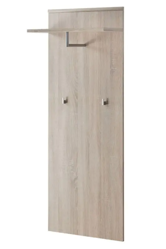 Garderobekast met twee haken en een kledingstang Bratteli 11, kleur: Sonoma eik - Afmetingen: 157 x 60 x 28 cm (H x B x D), met Open kast