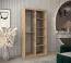 Schiebetürenschrank / Kleiderschrank Alphubel 01 mit Spiegel, Farbe: Eiche Sonoma / Weiß matt - Abmessungen: 200 x 100 x 62 cm ( H x B x T)