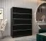 Schiebetürenschrank / Kleiderschrank Jan 03A, Farbe: Schwarz - Abmessungen: 200 x 150 x 62 cm ( H x B x T)