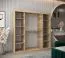 Schiebetürenschrank / Kleiderschrank Jan 05D mit Spiegel, Farbe: Eiche Sonoma - Abmessungen: 200 x 200 x 62 cm (H x B x T)
